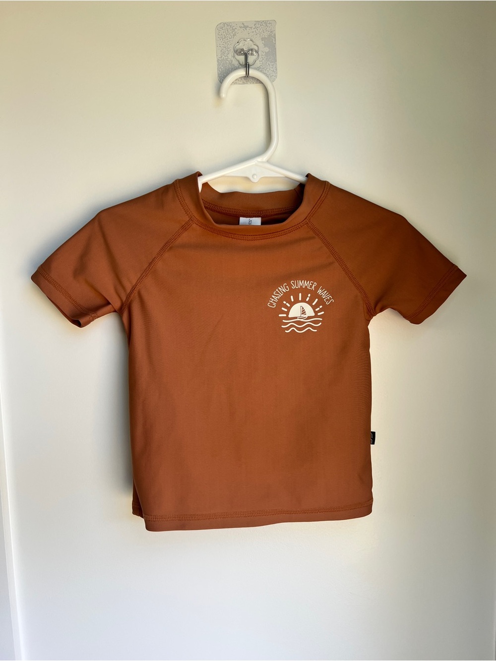 Modern Moments 18M Rust “Chasing Summer Waves” Rash Guard Swim Top